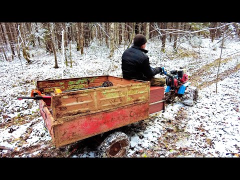 Видео: НА МОТОБЛОКЕ ЕДЕМ В ЛЕС КОПАТЬ МЕТАЛЛ. Нашли буровую скважину. Коп металлолома