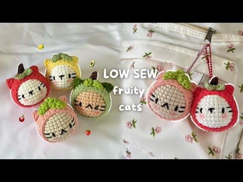 Видео: 🍎🐱 Фруктовые коты без швов | Урок вязания крючком для начинающих