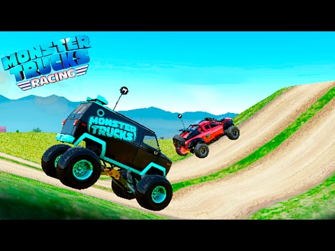 Видео: МАШИНКИ МОНСТР ТРАКИ ЧУМОВЫЕ ГОНКИ в стиле ХОТ ВИЛС игровой мультик про машинки как вспыш MONSTER