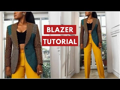 Видео: ПИДЖАК-БЛЕЙЗЕР с воротником-лацкан и подплечниками | Крой и шитьё | Пиджак с зазубренным воротник...