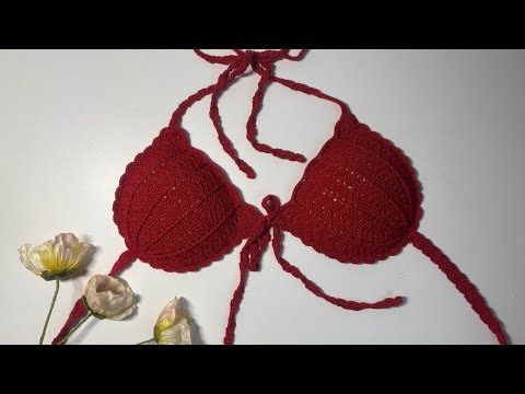 Видео: Необычный вязаный топ как ракушка🐚 #crochet #handmade #biquine