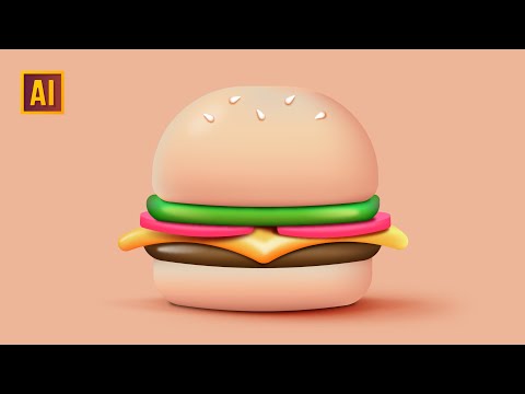 Видео: РИСУЕМ МЯГКИЙ 3D БУРГЕР | УРОК В ADOBE ILLUSTRATOR