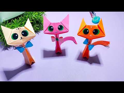 Видео: Easy Origami Cat 😻 | Милый кот из бумаги | Простая поделка 