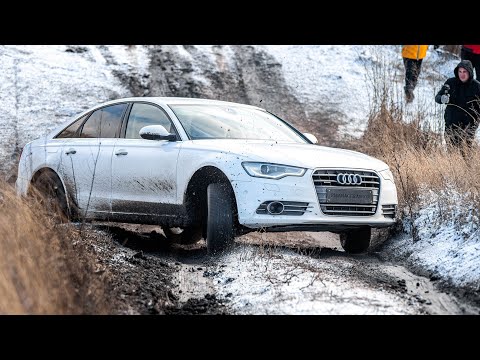 Видео: Самая проходимая AUDI A6. Через канаву на MAZDA CX5 и AUDI A6