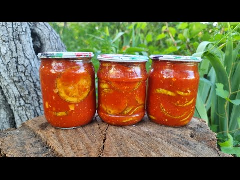 Видео: Хоть 100 банок закрой! Съедят всё! Жареные кабачки в томатном соусе на зиму