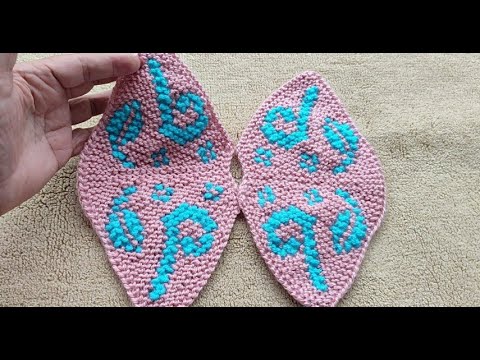 Видео: Простой и оригинальный узор для тапочек