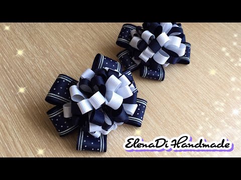Видео: Бантики из репсовой ленты для школы\Бантики канзаши