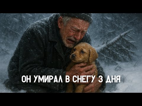 Видео: Щенок дрожал у поваленной ели в метели — пока Бог не послал туда человека с добрым сердцем