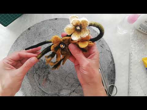 Видео: Колье в технике"валяние"часть 2. Процесс сборки броши в технике"валяние".