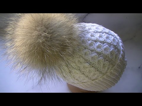 Видео: Вяжем шапку узором "Косички с вытянутыми петлями".