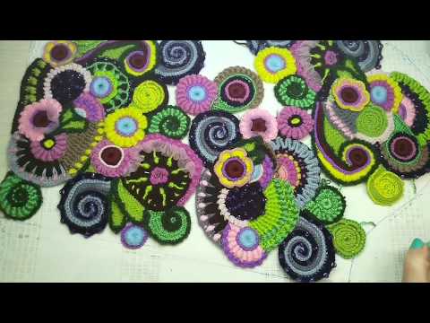 Видео: Фриформ крючком. Заканчиваю вязать рукав. Часть 1