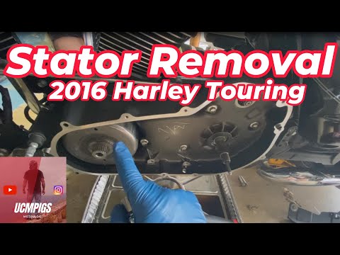 Видео: Снятие статора Harley Davidson: Harley Davidson 103 Twin Cam FLHTCU 2016 года. #harleydavidson