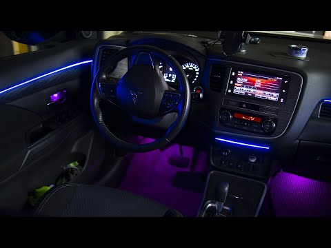 Видео: Контурная подсветка - самый полный обзор - на примере Mitsubishi outlander