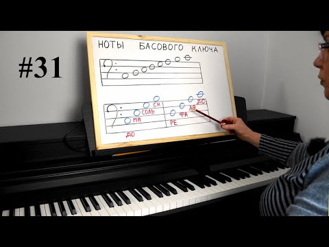 Видео: Урок 31.Знакомство с басовым ключом.