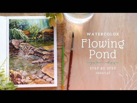 Видео: Пошаговое руководство по рисованию акварелью «Текущий пруд»