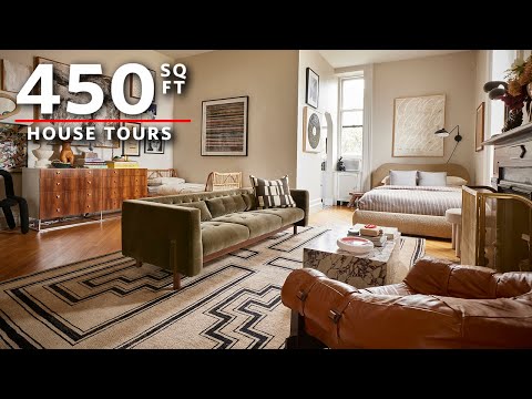 Видео: Экскурсии по дому: однокомнатный особняк площадью 450 кв. футов в Бруклине, штат Нью-Йорк