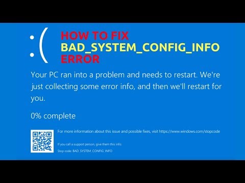 Видео: Как исправить ошибку BAD_SYSTEM_CONFIG_INFO