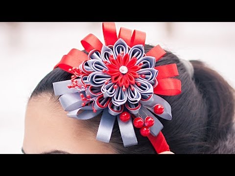 Видео: Ободок Канзаши Мастер Класс / DIY Kanzashi