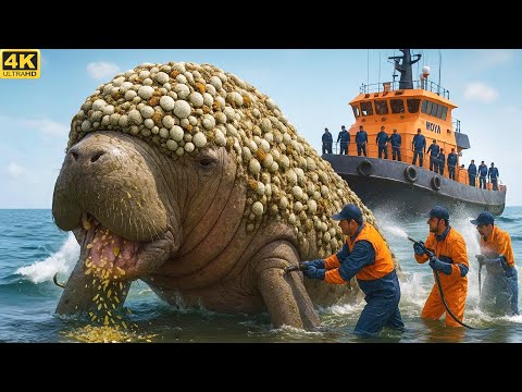 Видео: Спасатели спасли гигантского дюгоня, покрытого осколками раковин, пиявками и морским мхом 🌊🐋 | Гр...