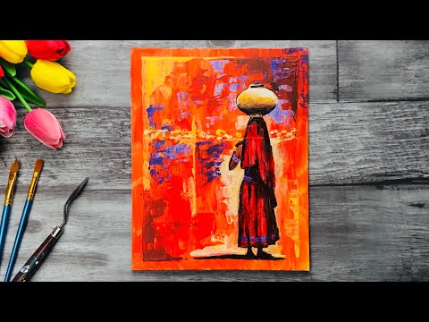 Видео: ИНДИЯ • Как нарисовать интерьерную картину мастихином • Подробный урок рисования для начинающих