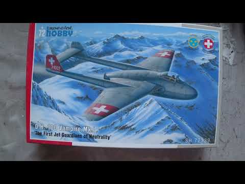 Видео: De Havilland D.H. 100 Vampire Mk. I, распаковка Special Hobby 1:72