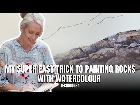 Видео: Рисование камней акварелью двумя способами, часть 1