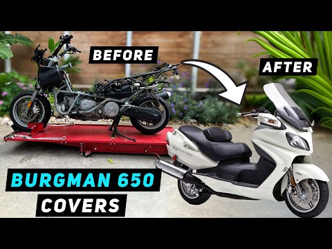 Видео: Suzuki Burgman 650 - Полная установка чехлов | Mitch's Scooter Stuff