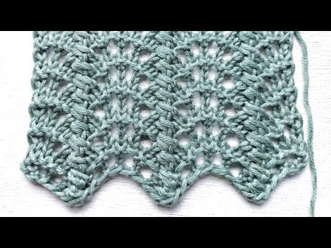 Видео: Интересный вариант узора Хвост павлина со жгутами для вязания кардигана, топа