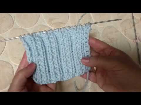 Видео: Узор спицами два ряда. Жемчужная резинка