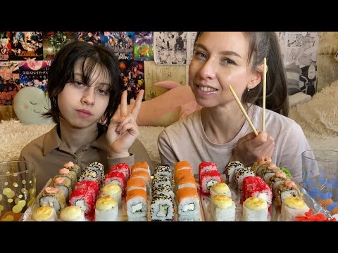 Видео: МУКБАНГ 🍣РОЛЛЫ/ СУШИ / MUKBANG ROLLS