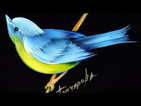 Видео: Учимся рисовать Декоративную птицу. Живопись маслом - Жостово Арт Студия