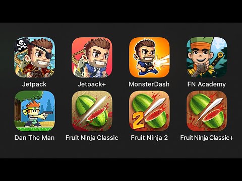 Видео: 8 игр Halfbrick Studios — Jetpack Joyride, Monster Dash, Fruit 1-2, Ninja Math Master, Dan The Man