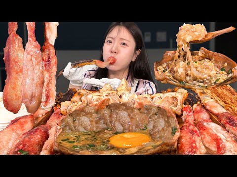 Видео: Пробуем 3 кг королевского краба, ВЫМОЧЕННОГО В СОЕВОМ СОУСЕ!! 🦀 Корейское шоу по еде Mukbang