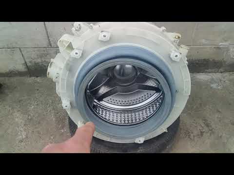 Видео: 1 часть. Samsung Diamond  модель  WF-E592NMW/YLP  , при стирке резко начал вилять барабан.