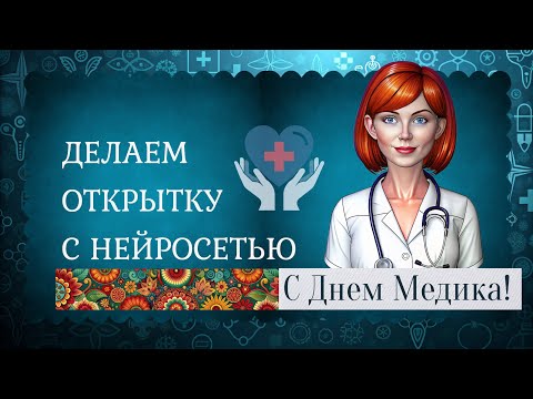 Видео: Как сделать открытку с нейросетью Рекрафт (free). Промт, стили, растер в вектор, цвета. День медика