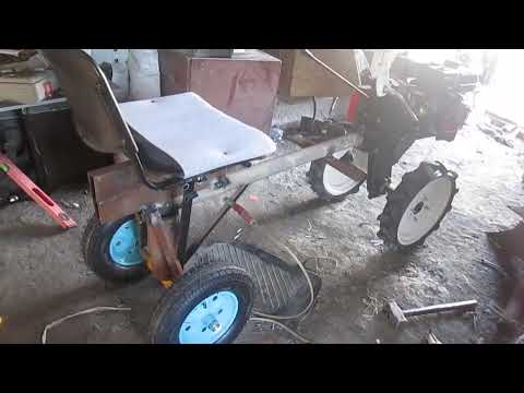 Видео: Задний адаптер к мотоблоку из г....на и палок ! Tractor. Homemade