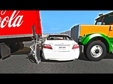 Видео: НЕ ПРОСКОЧИЛ между фур - ТОРОПЫГА НЕ УСПЕЛ ЖЕСТКОЕ ДТП - BEAMNG DRIVE