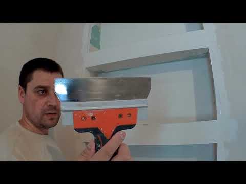 Видео: Шпаклевка гипсокартона - Ниши в стене