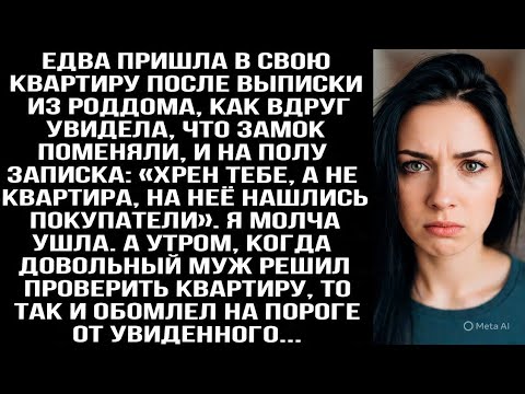 Видео: Вернулась из роддома: замок сменили, на полу записка: «Хрен тебе, твоя квартира продана!»