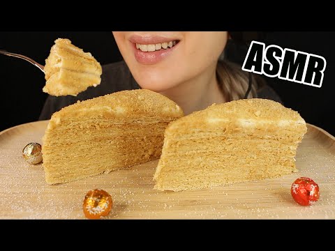 Видео: ASMR RUSSIAN HONEY LAYER CAKE MEDOVIK Медовик | MUKBANG EATING SOUNDS No Talking 먹방 | Kasmia ASMR
