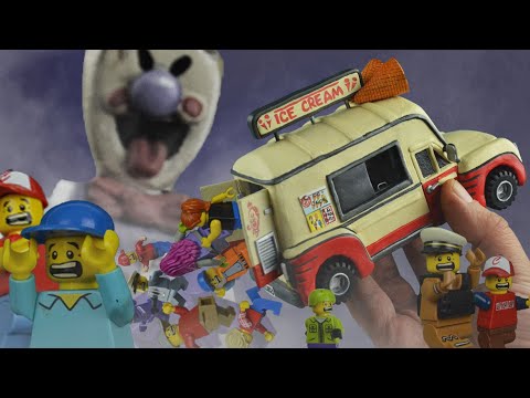 Видео: Кастомная фигурка и фургон мороженщика построенные по мотивам игры Horror Game Ice Scream