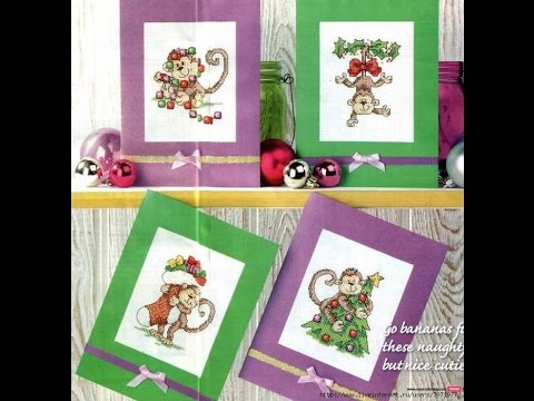 Видео: Вышивка крестом. Игрушки "Обезьянки" Часть 1/2