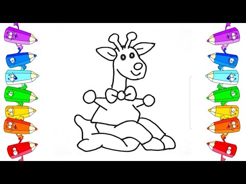 Видео: How to Draw And Color Easy A Cute GIRAFFE 🦒🌈 Drawing for kids And Toddlers Art Painting Ideas Жираф