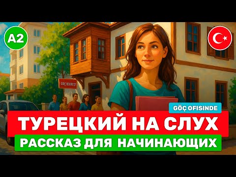 Видео: Практикуйте турецкий на слух 🎧 Слушаем простые турецкий рассказы для начинающих 🕘 Göç Ofisinde (А2)