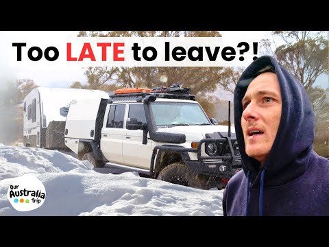 Видео: Убегаем от метели! Зимний кемпинг в сильный снегопад | Караванинг в Австралии [EP89]