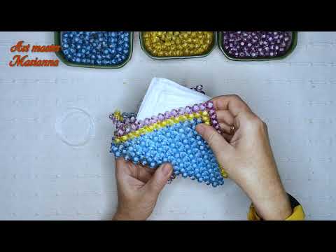 Видео: Треугольная салфетница из бусин - мастер-класс - часть 2