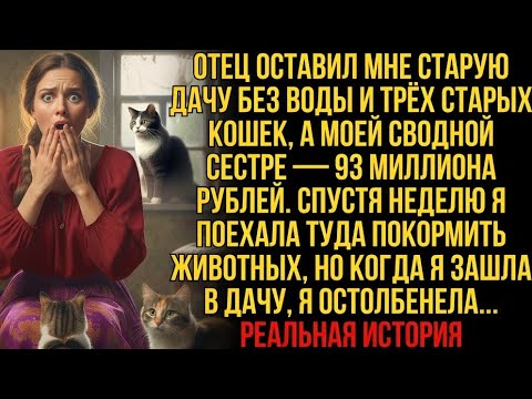 Видео: Отец оставил мне старую дачу без воды и трёх кошек, а моей сестре — 93 миллиона рублей...!