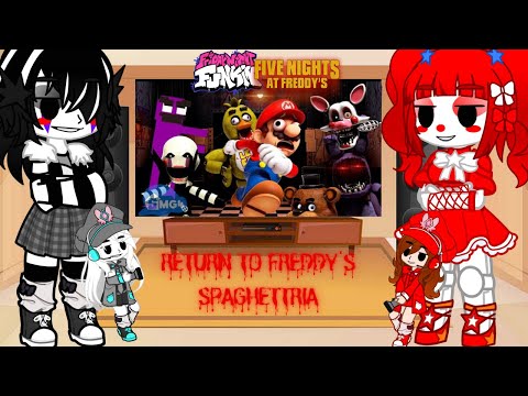 Видео: FNAF & FNF Girls AU React - REMASTERED64 Возвращение в Freddy's Spaghettria - Gacha Nebula