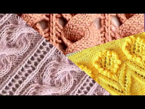 Видео: Схемы + Узоры вязания спицами #1с. 30 схем вязания спицами,  узоры.