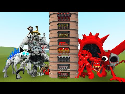 Видео: TALLGRASS LITTLE TO BIG ALL ZOONOMALY BOSS VS ALL RADDY SPRUNKI ФАЗА 1 - 10 в Gmod !!